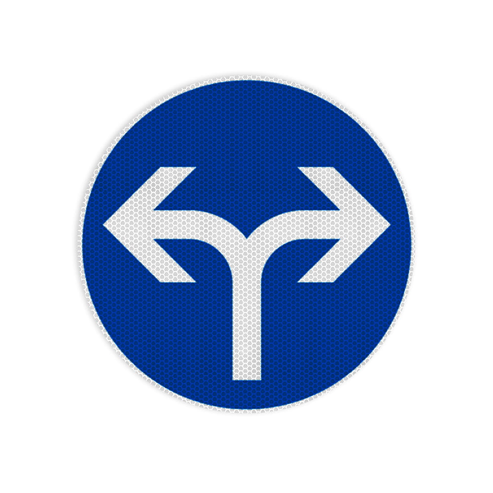 VZ 214-30 Vorgeschriebene Fahrtrichtung rechts oder links