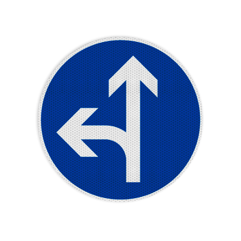 VZ 214-10 Vorgeschriebene Fahrtrichtung geradeaus oder links