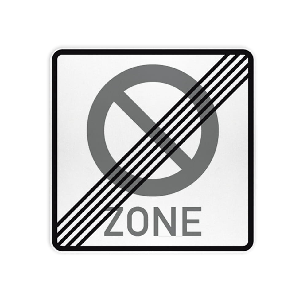 VZ 290.2 Ende eines eingeschränkten Haltverbots für eine Zone