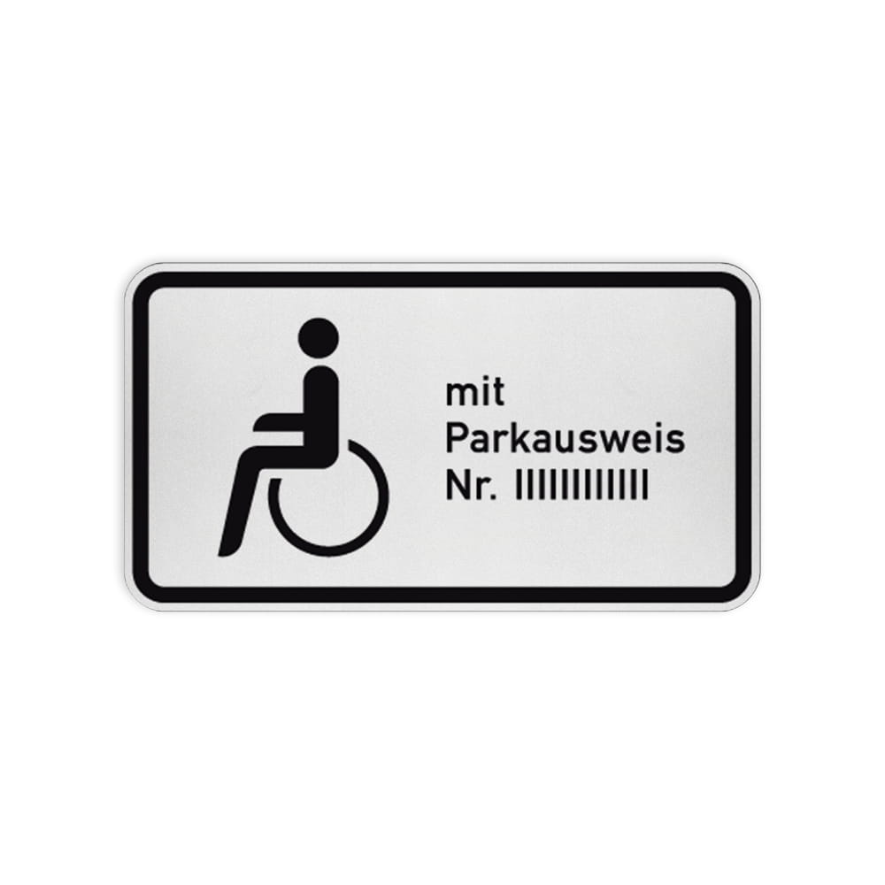 VZ 1020-11 Schwerbehinderte mit Parkausweis Nr. … frei