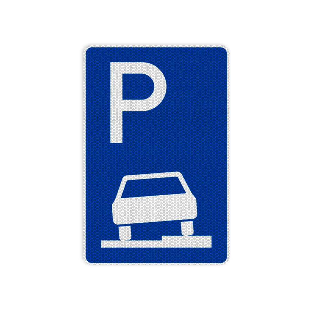 VZ 315-55 Parken auf Gehwegen, halb in Fahrtrichtung rechts